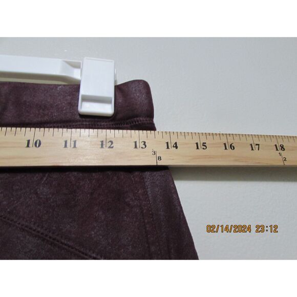 FREE PEOPLE SIZE XS LEATHER SUEDE LOOK LEGGINGS REDDISH BROWN BOHO NWOT FESTIVAL - Picture 5 of 9